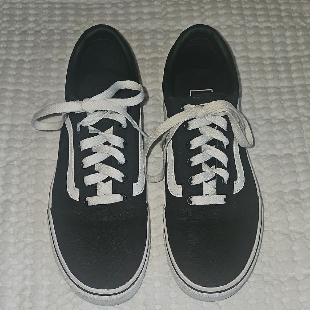 Vans Classic Black and White Lace-Up Shoes